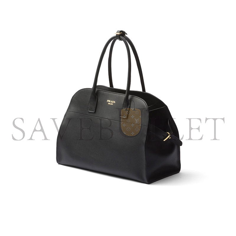Pra*a large leather tote bag with buckles 1bg508 (40*29*20cm)